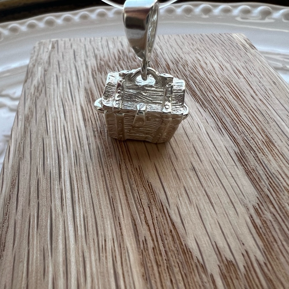 Treasure Chest Vintage Sterling Silver NOS Opening Box Charm 925